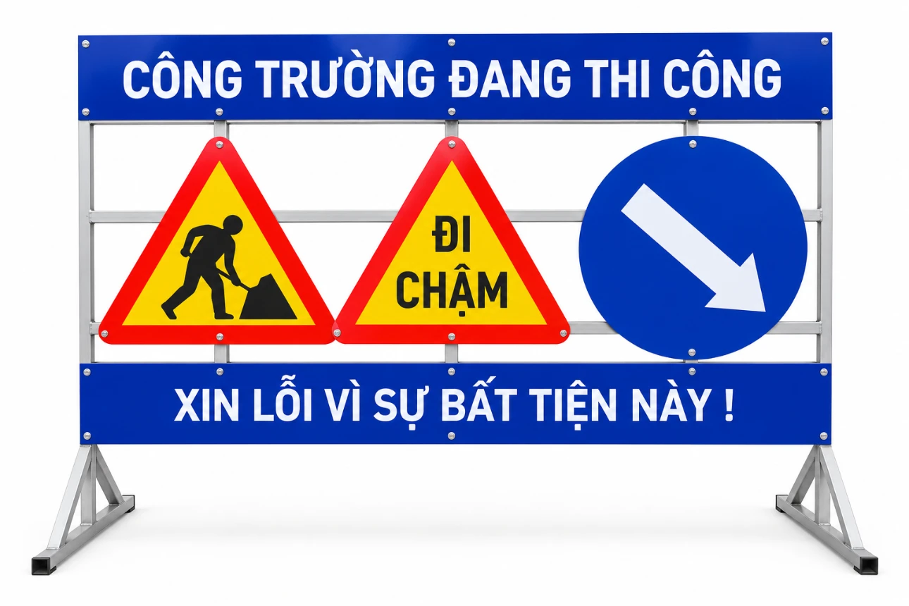 Biển báo công trường thi công