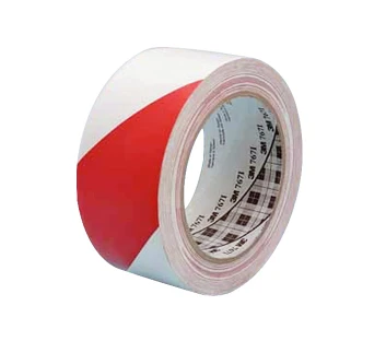Băng keo không phản quan trắng đỏ sọc chéo