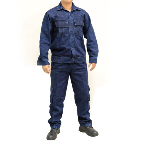 Quần áo bảo hộ lao động cho thợ hàn thợ điện vải jean bò L2