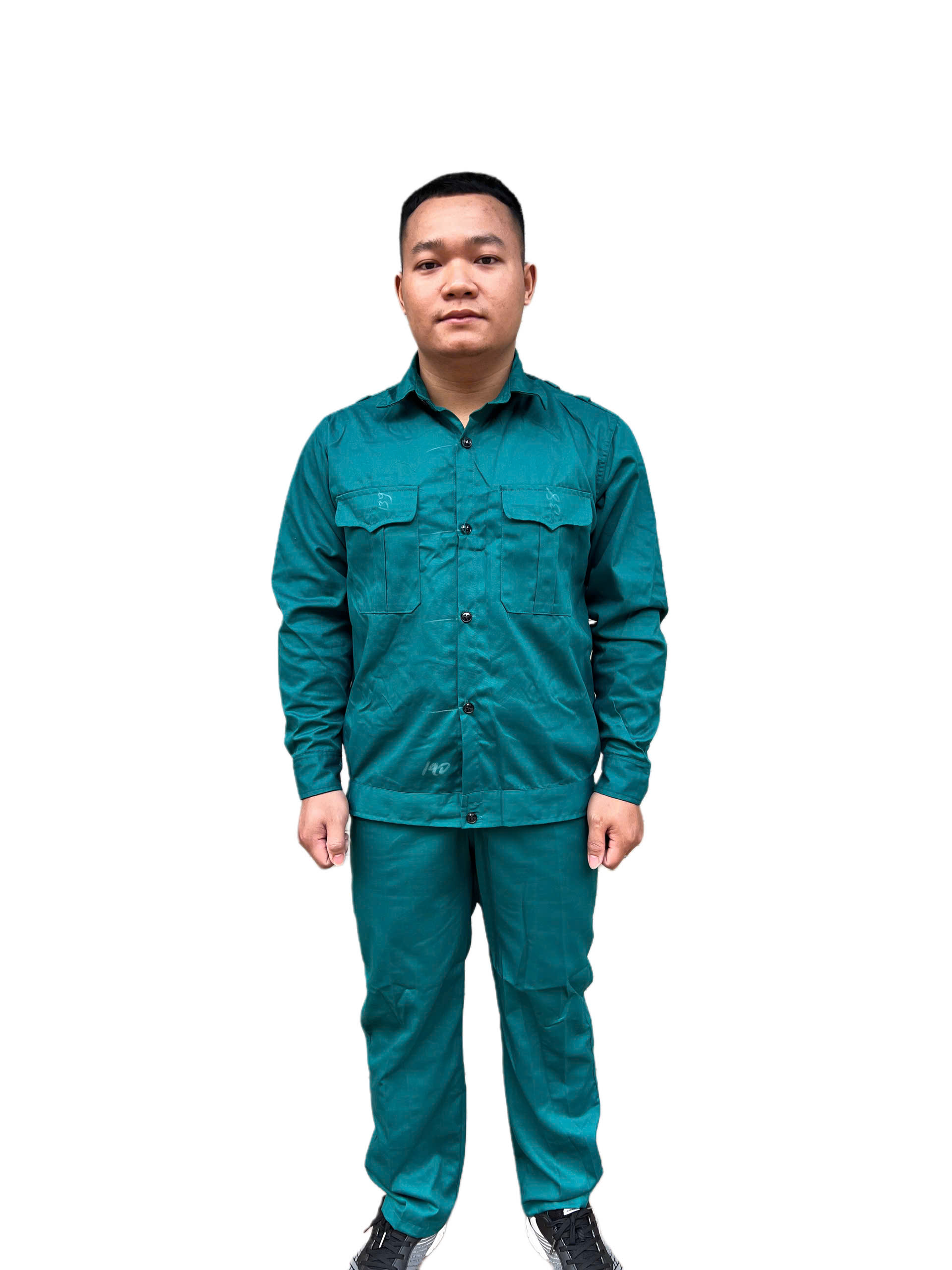 Áo bảo hộ lao động màu xanh két