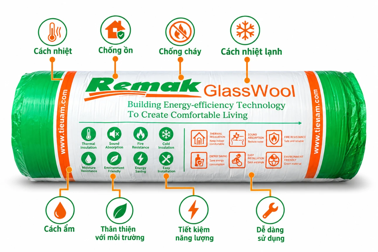 Bông thủy tinh – Remak cách âm, cách nhiệt bảo ôn 3