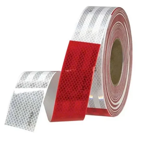 Băng keo phản quang trắng đỏ 2
