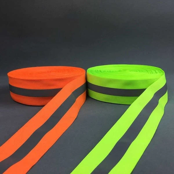 Dây phản quang vải - 5cm x 100m (Cam - Vàng xanh)