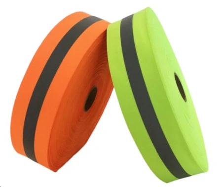 Dây phản quang vải - 5cm x 100m (Cam - Vàng xanh) 3